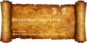 Weidinger Vaszilia névjegykártya